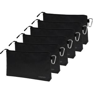 COREFLEX Premium Tool Pouch Zipper Bag, Small Tool Bag, Multipurpose Storage pouch, Heavy duty Flat Bottom Tool bag with YKK Zipper (6 pack Large 12inch Black)
