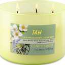 T&H Eucalyptus Jasmine Lavender 3-Wick Soy Candle 15.8 oz | Large Lavender Woods Scented Candle for Home | Aromatherapy Stress Relief Candle for Men & Women | Highly Scented, Long-Lasting Clean Burn