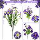 Daynight 16 Pcs Faux Petunias Artificial Flowers for Outdoors, UV Resistant Fake Purple Petunias Plants Realistic Silk Flowers for Porch Front Door Garden Window Outside Decor (16, Purple)