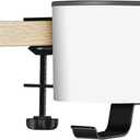 Luxury 2-in-1 Anti-Spill Cup Holder with Under Desk Headphone Hanger (White)
