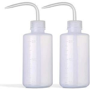 Wash Bottle 2pcs 250ml/8oz Safety Bottles Watering Tools, Economy Plastic Squeeze with Narrow Mouth Scale Labels for Medical Succulent Cleaning Washing