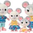 Honey Bee Acres The Cheddars Mouse Family, 4 Miniature Doll Figures, Small