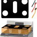Stove Top Protector for GE Gas Range Model JGBS66REKSS JGBS66DEKWW JGBS66DEKBB JGBS66EEKES | 30" 5-Burner Fit Stove Guard, Splatter Guard Cover & Easy Clean Liner