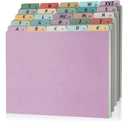 1 Set 25 Alphabet File Dividers A-Z Top Tab File Guides Letter Size 1/5 Cut Tab Manila Alphabetical File Organizer File Cabinet Dividers for Work Office Home School and Desk Organizer(Vintage)