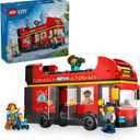 LEGO City Red Double-Decker Sightseeing Bus Toy Vehicle Set, Birthday Gift for 7 Year Olds, for Kids, Double-Decker London Bus Toy, 5 Characters Including a Baby and Stroller, 60407