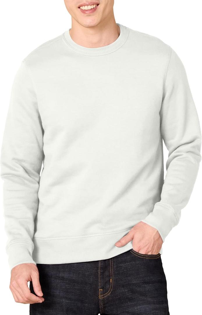 Amazon Essentials Men's Fleece Crewneck Sweatshirt (Medium, Light Grey)