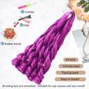 French Curl Braiding Hair 24Inch 8Packs French Curl Crochet Braids Short Curly Crochet Hair Bouncy Synthetic knotless Braiding Extensions (Dark purple, 24inch, Packs of 8)