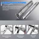 SLIDEWAY 260 Lbs Heavy Duty Drawer Slides 1 Pair 8 10 12 14 16 18 20 24 26 30 32 40 Inch Full Extension Ball Bearing Sliding Rails Cabinet Runners Tracks Tool Box Glides (53mm Wide)-22"
