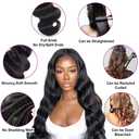 12A Body Wave Human Hair 4 Bundles 18 20 22 24 Inch 100% Remy Virgin Hair Weaves Extensions Body Wave Bundles Human Hair Soft And Silky Natural Black