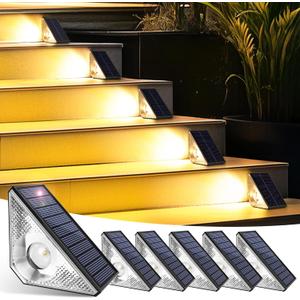 SOLPEX Solar Step Lights for Outside,Step Lights Outdoor Solar Powered Waterproof IP65,Solar Stair Lights for Step,Stair,Patio,Yard,Deck,Wall(16 Pack,Warm White)