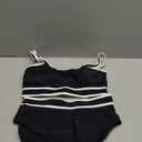 BMJL Women's High Waisted Bikini Sets Sporty Two Piece Swimsuits Color Block Cheeky High Cut Bathing Suits (Medium, Black011)