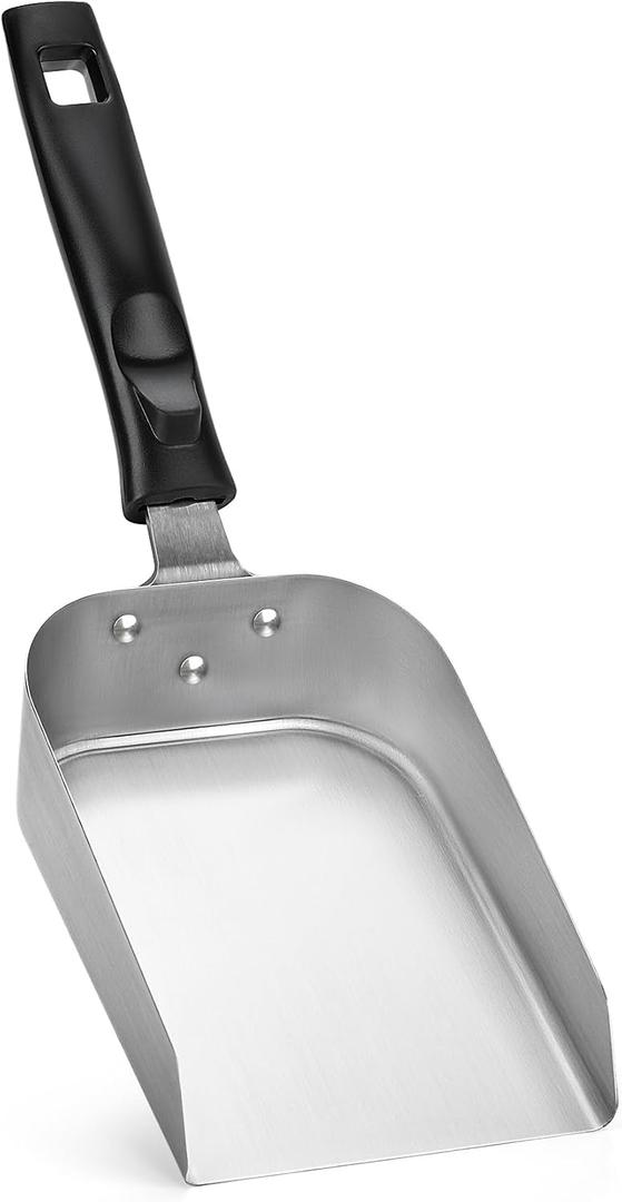 onlyfire Griddle Spatula & Scoop - Heavy Duty Stainless Steel Burger Turner for Flat Top Grill, Hibachi, and Teppanyaki - 5 Inch