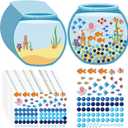 32 Pcs 100 Days of School Sticker Scene for Kids, Fun Vivid Fish Tank Stickers Toddler Preschool Build a Scene Crafts for School Classroom Activity Birthday Party, Backgrounds and Sticker Sheets Set