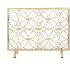 Christopher Knight Home Valeno Single Panel Iron Fireplace Screen, Gold