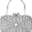Womens Sparkly Rhinestone Crystal Glitter Clutch Purse Evening Handbag Shoulder Bag for Wedding Party Prom