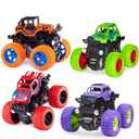 Monster Truck Toys - Friction Powered Toy Cars Push and Go Vehicles for Toddlers Kids Best Christmas Birthday Party Gift for Boys Girls Aged 3 and Above 4-Pack