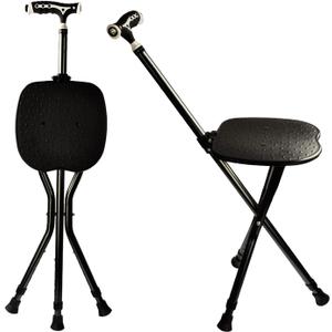 Yayayo Hold 440 lbs Folding Canes with Seat Walking Stick Height Adjustment Cane Seat Capacity Frosted Handle with Magnetic Therapy Stone Crutches Stool