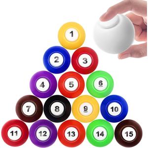 2 x 16 Pack Billiard Ball Fidget Spinners for Kids and Adults, Stress Relief Hand Toys, Pool Ball Design Spinners for Focus, Christmas Party Favors and Classroom Prizes