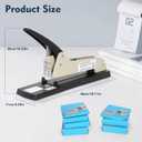 Heavy Duty Long Reach Stapler, 7000 Staples in Various Sizes with 30-200 Sheet Capacity,Long Arm Stapler,9.84”Adjustable Stapling Depth for Booklets & Office Document, Fixable Paper Guide