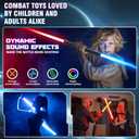 Light Up Swords Saber for Kids,2 pack 7 colors Expandable Light Swords Toys with FX Sound(Motion Sensitive) and Realistic Handle,Halloween Dress Up Parties, Xmas Present, Galaxy Fighters and Warriors