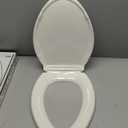 KOHLER K-7315-96 Cachet Quick-Release Elongated Toilet Seat, Quick Attach Hardware, Easy to Clean, Color-Matched Plastic Hinges, Biscuit