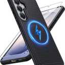 FNTCASE for Samsung Galaxy S26 Case: [Compatible with Magsafe] [Magnetic Phone Cover with Screen Protector] Military Grade Drop Protection Anti-Slip Anti-Fingerprint Dual Layer Shockproof (Magnetic)