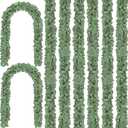 CQURE 36Pcs Eucalyptus Garland,Artificial Eucalyptus Leaves Table Greenery Garland Wreath Vines for Wedding Party Table Fireplace Bedroom Wall Decor