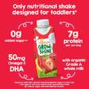 HAPPYTOT Organic Grow & Shine, Whole Milk-Based Tot Nutrition Shake, Strawberry & Banana, for Growing Toddlers & Picky Eaters, 8 Fl Oz (Pack of 4)