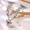 ZVVN Stainless Steel Tassel Band for Apple Watch Bands 38mm 40mm 41mm 42mm 44mm 45mm 49mm Women Men, Honeycomb Pattern Stainless Steel Metal Strap for iWatch SE Series 8 7 6 5 4 3 2 1 (Silver)