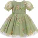 ODASDO Toddler Girls Party Dress Butterfly Birthday Outfit Rainbow Tulle Tutu Princess Dresses with Bowknot Headband