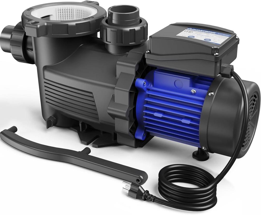 AQUASTRONG In/Above Ground Pool Pump, High Flow (with Timer, 1HP, 6100 GPH, 115V) (with Timer+115V)