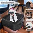 Dog Car Seat for Small Medium Dogs,Detachable Washable Dog Booster Seat Under 30lbs, Pet Car Seat Travel Bed with Storage Pockets and Dog Safety Belt (Black)