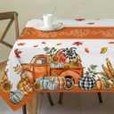 Fall Tablecloth 60x120 for Recatangle Tabl - Fall Decorations for Home - Orange Thanksgiving Table Cloth Pumpkins Fall Decor for Dinning, Home, Party