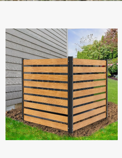 SLSY Air Conditioner Fence Trash Can Fence Wood Privacy Fence Panel for Outside, 3 Panel 