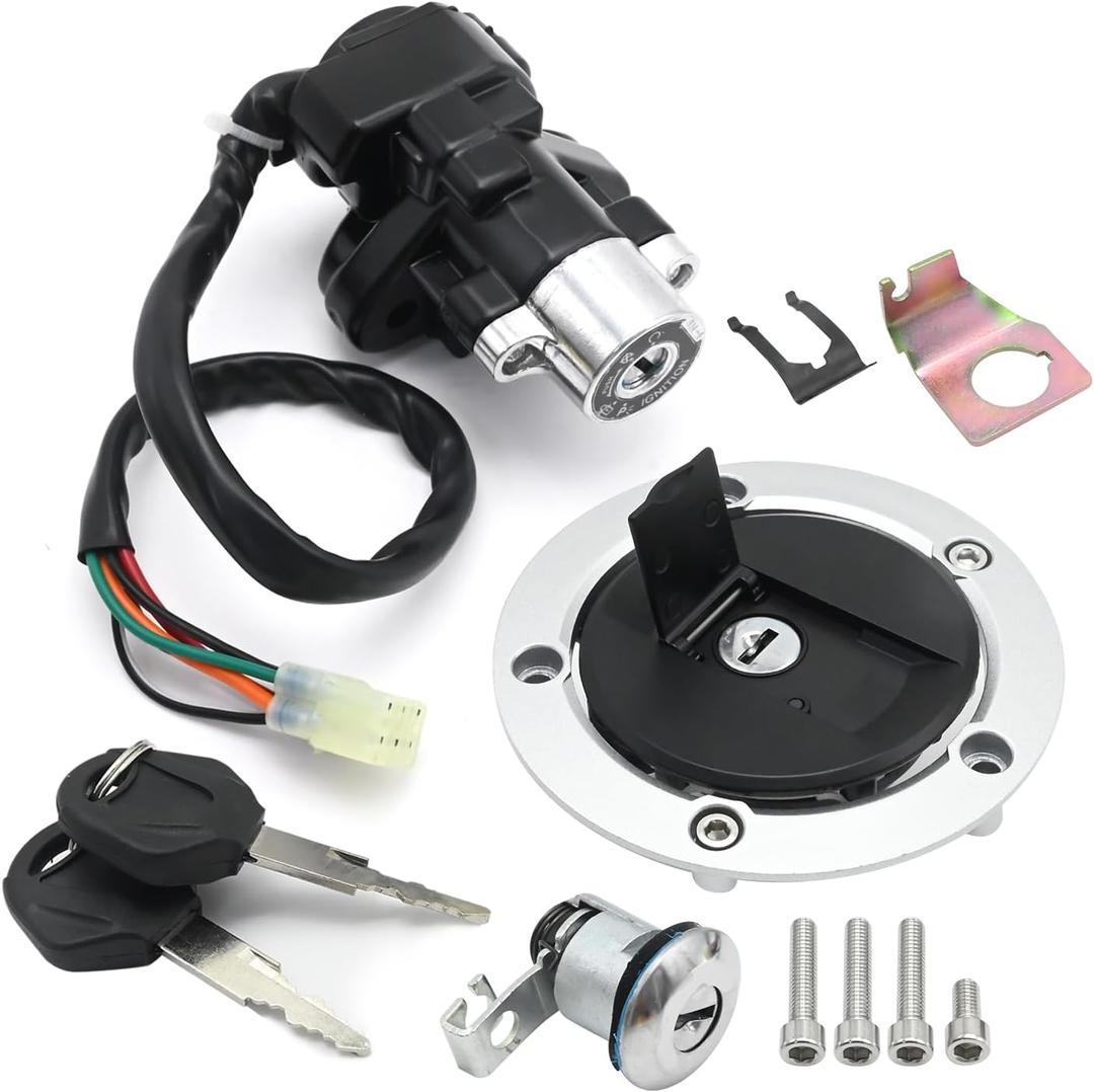 Ignition Switch Gas Fuel Tank Cap Seat Lock with Keys Replacement for Suzuki SV650 2008 2009 2010 2011 2012 Replacement for Suzuki SV1000 2003 2004 2005 2006 2007
