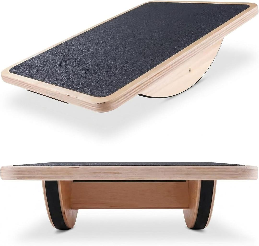 Wooden Balance Board for Adults and kids, Wobble Board for Core Strength & Stability Training, Non Slip Surface, 550lb Capacity, Home & Office Exercise Use