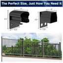 Egadis 4 Pack Aluminum Deck Railing Bracket Connector, Fixed Railing Bracket, Black Textured AAMA 2604 Powder-Coat Finish Modular Rail System for Outdoor Decks, Porches & Balconies