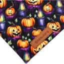 Realeaf Halloween Dog Bandanas 2 Pack, Pumpkins and Ghosts Pet Scarf for Boy and Girl, Premium Durable Fabric, Holiday Bandana for Medium and Large Dogs Pets (Large)