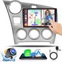 Double din Car Stereo for Toyota Matrix 2009-2014Wireless Carplay Android 15 Carplay Radio with Android Auto, 9'' Touchscreen Stereo WiFi/Bluetooth/GPS/SWC/Mic/Backup Camera