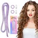 Lanzhire Heatless Curling Headband for Overnight Long and Short Hair Curls (Purple)