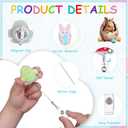 9 Pcs Easter Badge Reels Retractable Easter Badge Reel Holder Holiday Badge Reels Glitter Bunny Egg ID Name Badge Clips Spring Badge Reel for Nurses Employee Volunteer Students Easter Party Decor