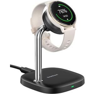 SwanScout Watch Charger Stand for Garmin Watch Forerunner 165/265/45, Vivoactive 6/5, Instinct 3/2, Tactix, Approach, Quatix Series and for Multiple Garmin Watch Devices, SwanScout 505GM (Black)