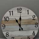 CHYLIN Wall Clock, Silent Non Ticking Battery Operated, Rustic Coastal Country Clock Decorative for Bathroom Kitchen Bedroom 8" (B-white,brown,blue)