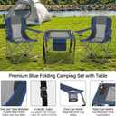 Camping Chair Set of 3,Outdoor Folding Camping Chairs with Cup Holder & Carry Bag for Sports,Hiking,Picnic,Includes Two Foldable,Breathable Camping Chair and a Larger Table Support up to 250lbs, Oversized