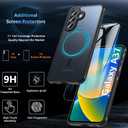 Hensinple Magnetic for Samsung Galaxy A37 5G Case with Screen Protector,A37 5G Case[Compatible with MagSafe] Translucent Matte Military Grade Protection Cover Phone Case for Galaxy A37 5G(Black)