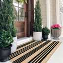 OJIA Front Door Mat 24"x51", Machine Washable Porch Rug Outdoor Door Mat Striped Entryway Rugs Indoor Outdoor Rugs Cotton Woven Entry Rug for Kitchen/Bathroom/Farmhouse/Home Entrance