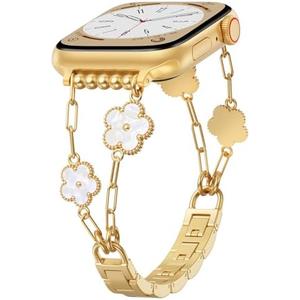 QINGQING Bracelet Compatible for Apple Watch Series 10/9/8/7/SE/6/5/4/3/SE, Women Fashion Jewelry Dressy Apple Watch Band Chain, Gold, 38/40/41/42mm（Series 10