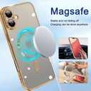 ZIYE Magnetic Case Made for iPhone 16 Plus 6.7 Inch [Compatible with MagSafe] Full Camera Lens Protection, Clear Luxury Phone Cover Soft TPU Bumper Drop Protective Case for 16 Plus Women Men, Gold