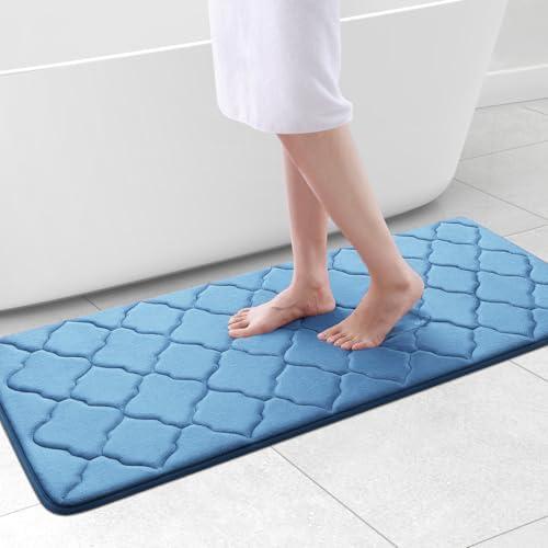 OLANLY Memory Foam Bath Mat Rug 47x20, Ultra Soft and Absorbent Bathroom Rugs, Non-Slip, Comfortable, Machine Washable Bath Carpet for Bathroom Floor, Tub, Shower and Home Decor Accessories