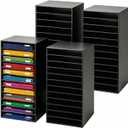 Wesiti 4 Pack Black Classroom Paper Organizers Bulk, 12 Slot Cardboard Mailboxes for Classroom, Sturdy Construction Paper Storage Sorters for Student Worksheets, Folders, A4 Files Home Office